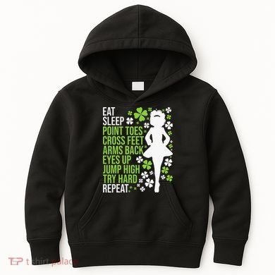 Eat Sleep Irish Dance Irish Dancer Ceili Reel Dance Feis Kids Hoodie