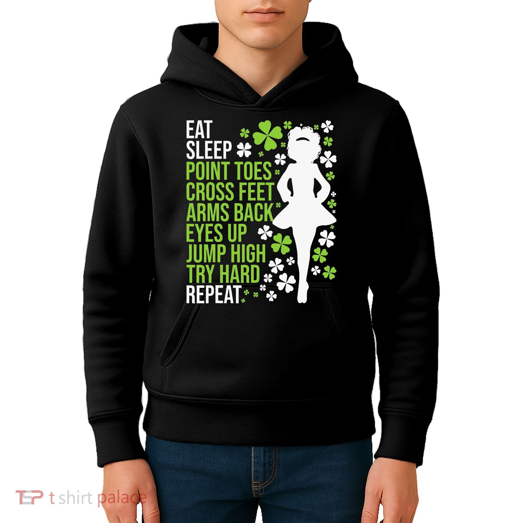 Eat Sleep Irish Dance Irish Dancer Ceili Reel Dance Feis Kids Hoodie