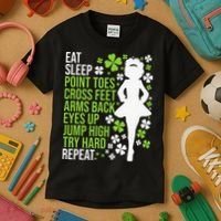 Eat Sleep Irish Dance Irish Dancer Ceili Reel Dance Feis Kids T-Shirt thumb 3