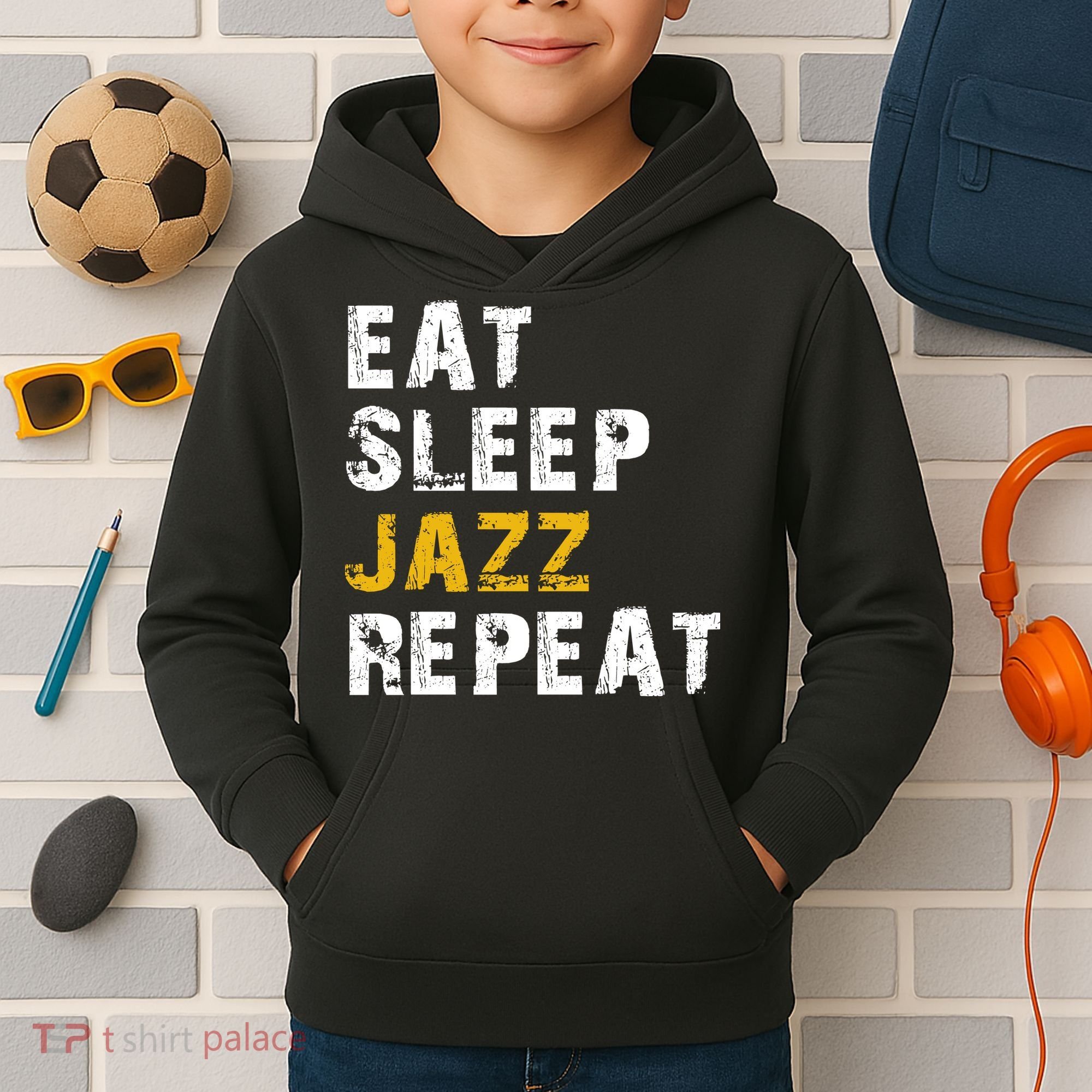 Eat Sleep Jazz Repeat Kids Hoodie