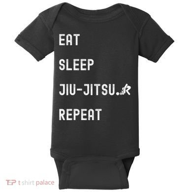 Eat Sleep Jiujitsu Repeat Baby Bodysuit