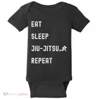 Eat Sleep Jiujitsu Repeat Baby Bodysuit thumb 0