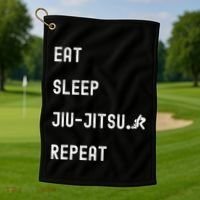 Eat Sleep Jiujitsu Repeat Golf Towel thumb 1