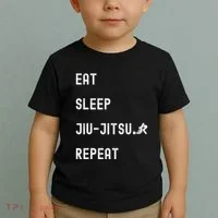 Eat Sleep Jiujitsu Repeat Toddler T-Shirt thumb 2