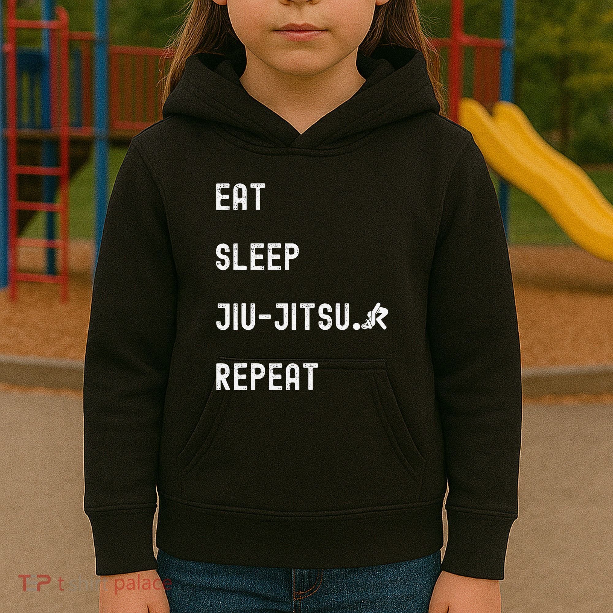 Eat Sleep Jiujitsu Repeat Kids Hoodie