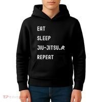 Eat Sleep Jiujitsu Repeat Kids Hoodie thumb 4