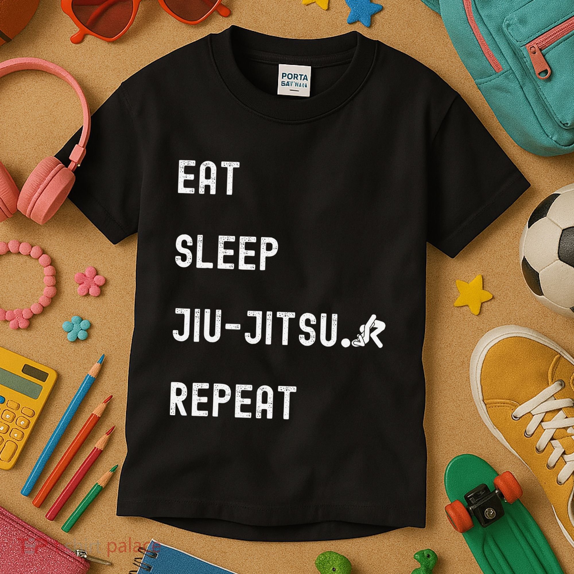 Eat Sleep Jiujitsu Repeat Kids T-Shirt