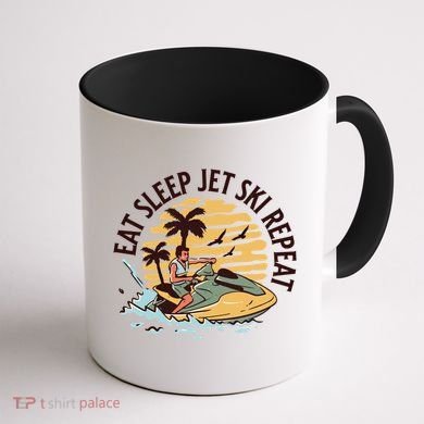 Eat Sleep Jet Ski Repeat Gift Coffee Mug back
