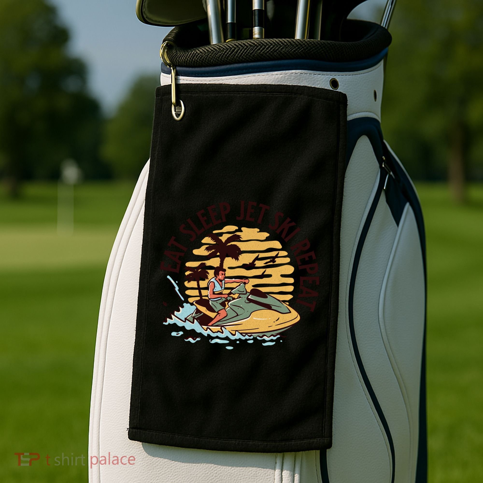 Eat Sleep Jet Ski Repeat Gift Golf Towel