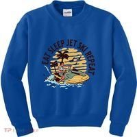 Eat Sleep Jet Ski Repeat Gift Kids Sweatshirt thumb 0