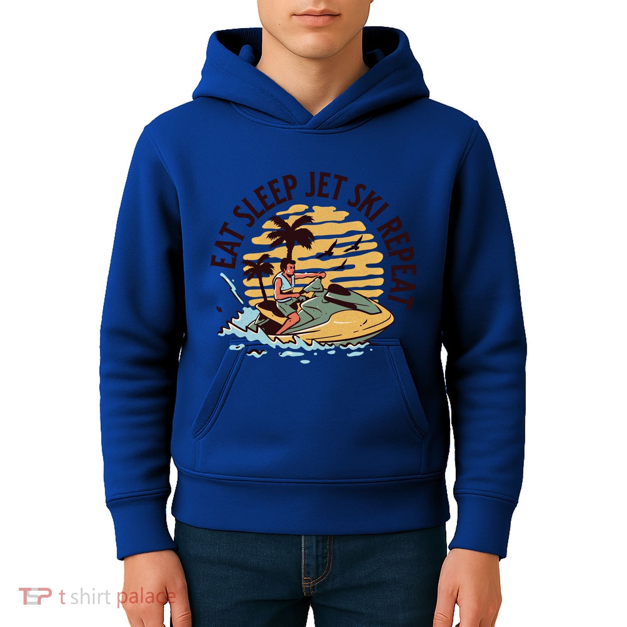 Eat Sleep Jet Ski Repeat Gift Kids Hoodie