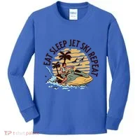 Eat Sleep Jet Ski Repeat Gift Kids Long Sleeve Shirt thumb 0
