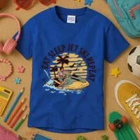 Eat Sleep Jet Ski Repeat Gift Kids T-Shirt thumb 3