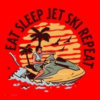 Eat Sleep Jet Ski Repeat Gift Santa Hat thumb 1