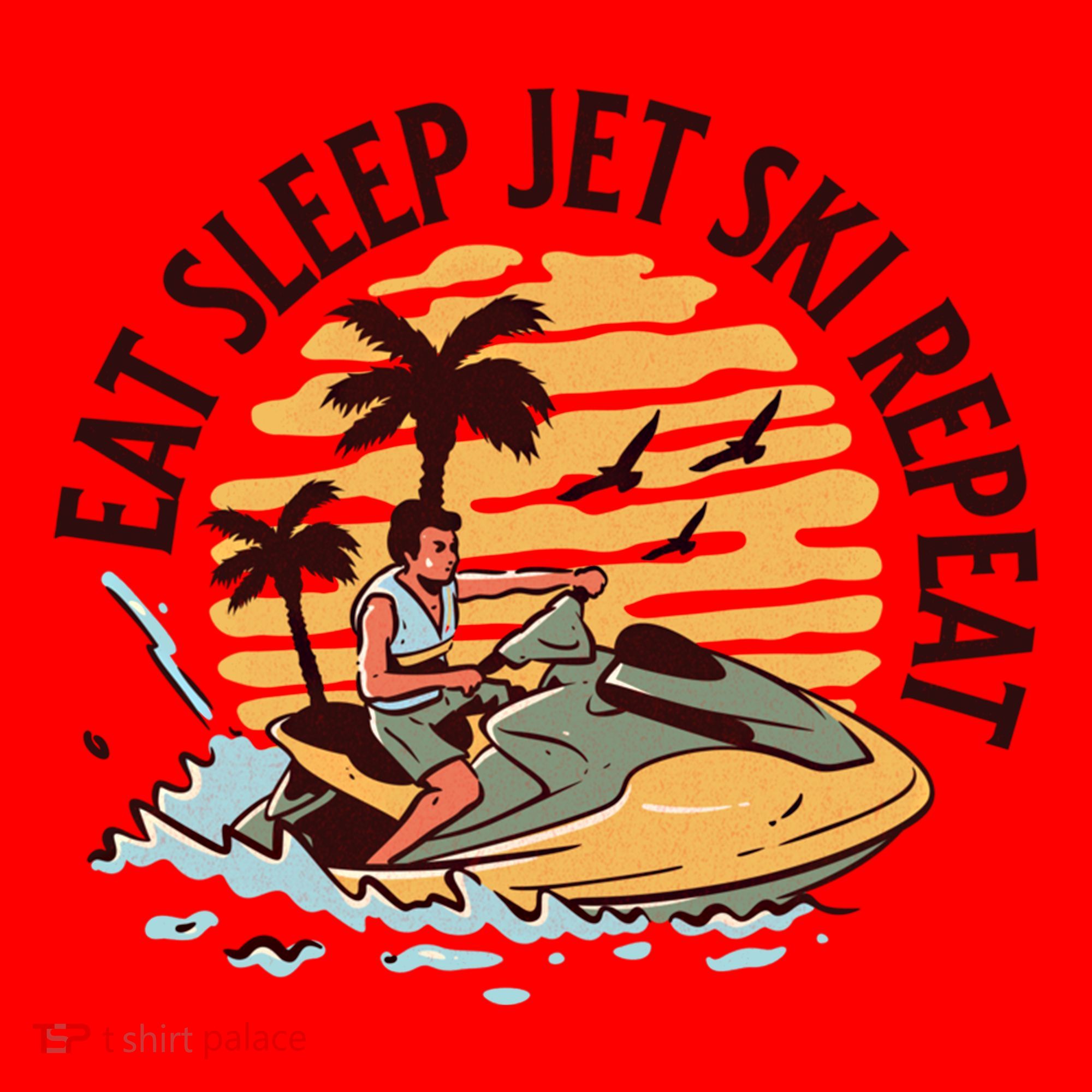 Eat Sleep Jet Ski Repeat Gift Santa Hat