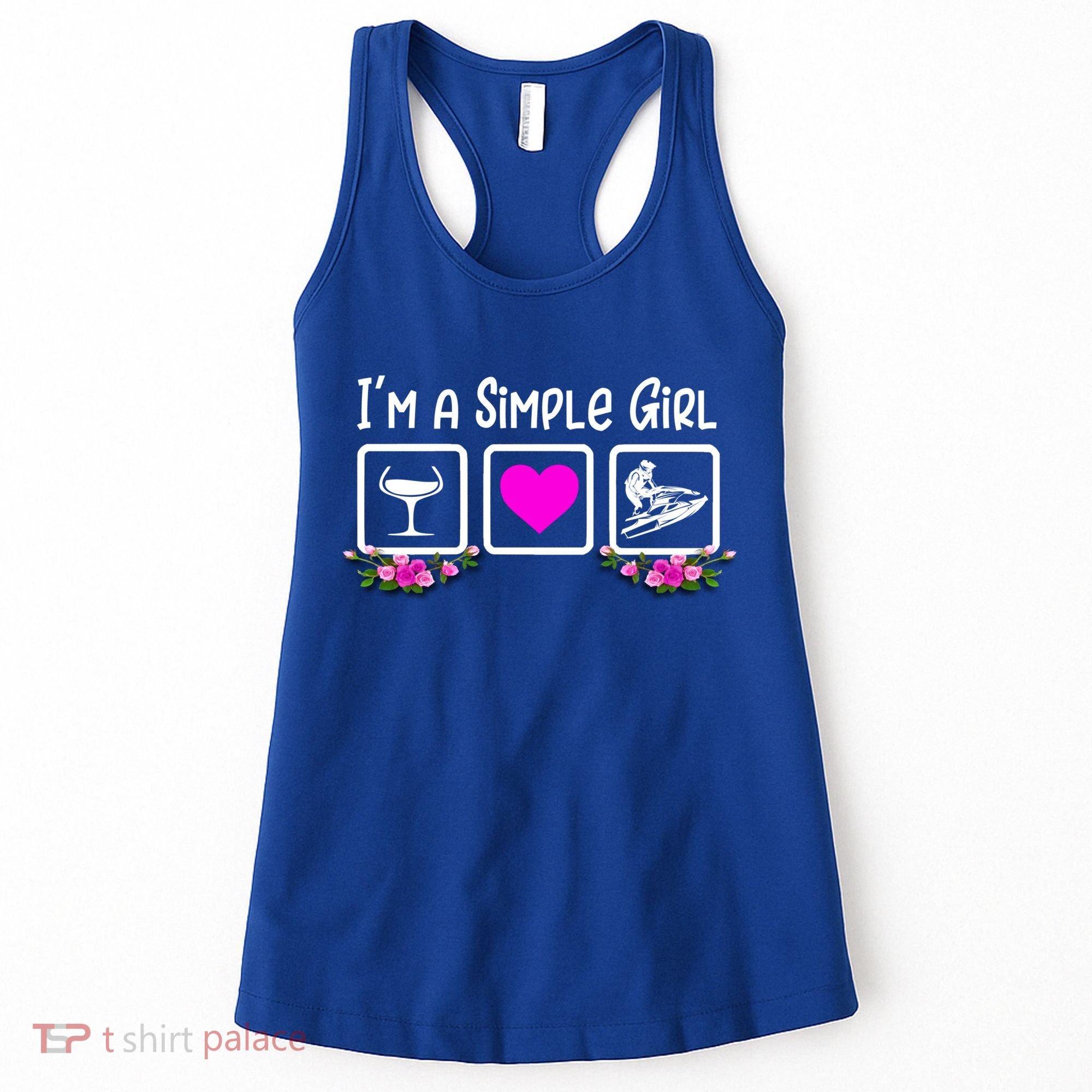 Eat Sleep Jetski Water Sports Floral Simple Jet Skiing Great Gift Women's Tank Top