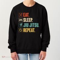 Eat Sleep Jiujitsu Repeat Funny Jiujitsu Martial Art Combat Women's Sweatshirt thumb 0
