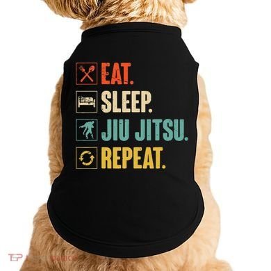 Eat Sleep Jiujitsu Repeat Funny Jiujitsu Martial Art Combat Doggie Tank