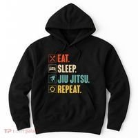 Eat Sleep Jiujitsu Repeat Funny Jiujitsu Martial Art Combat Hoodie thumb 0