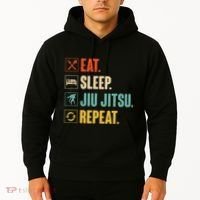 Eat Sleep Jiujitsu Repeat Funny Jiujitsu Martial Art Combat Hoodie thumb 2