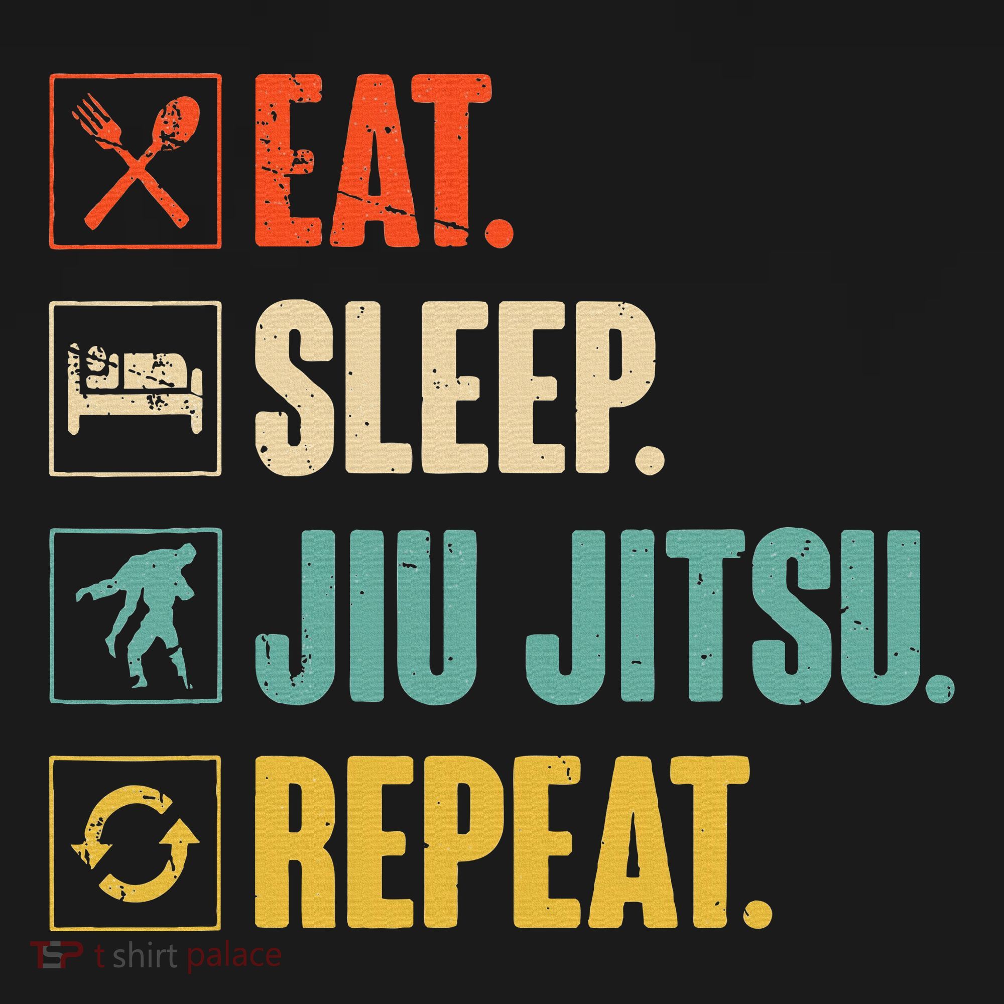 Eat Sleep Jiujitsu Repeat Funny Jiujitsu Martial Art Combat Apron