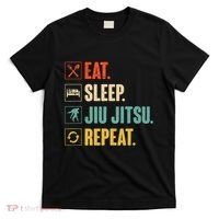 Eat Sleep Jiujitsu Repeat Funny Jiujitsu Martial Art Combat T-Shirt thumb 0