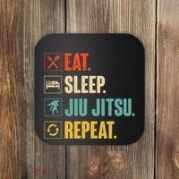 Eat Sleep Jiujitsu Repeat Funny Jiujitsu Martial Art Combat Coaster thumb 0