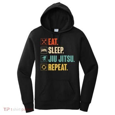 Eat Sleep Jiujitsu Repeat Funny Jiujitsu Martial Art Combat Women's Hoodie