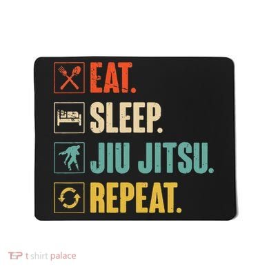 Eat Sleep Jiujitsu Repeat Funny Jiujitsu Martial Art Combat Mousepad