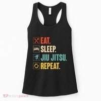 Eat Sleep Jiujitsu Repeat Funny Jiujitsu Martial Art Combat Women's Tank Top thumb 0