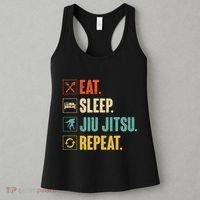 Eat Sleep Jiujitsu Repeat Funny Jiujitsu Martial Art Combat Women's Tank Top thumb 3