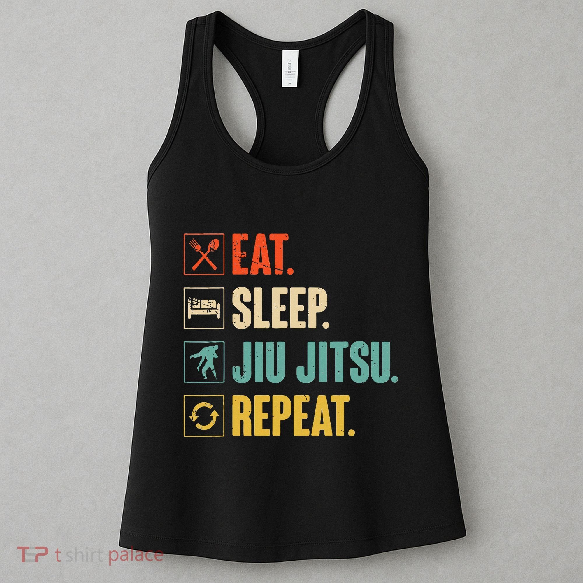 Eat Sleep Jiujitsu Repeat Funny Jiujitsu Martial Art Combat Women's Tank Top