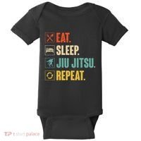 Eat Sleep Jiujitsu Repeat Funny Jiujitsu Martial Art Combat Baby Bodysuit thumb 0