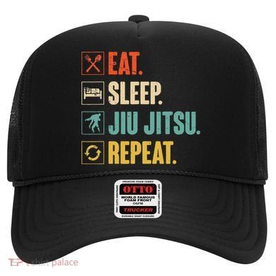 Eat Sleep Jiujitsu Repeat Funny Jiujitsu Martial Art Combat Hat