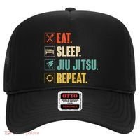 Eat Sleep Jiujitsu Repeat Funny Jiujitsu Martial Art Combat Hat thumb 0