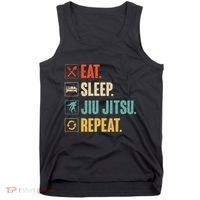Eat Sleep Jiujitsu Repeat Funny Jiujitsu Martial Art Combat Tank Top thumb 0