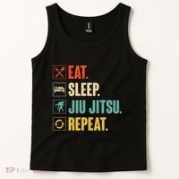 Eat Sleep Jiujitsu Repeat Funny Jiujitsu Martial Art Combat Tank Top thumb 2