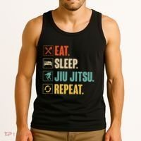 Eat Sleep Jiujitsu Repeat Funny Jiujitsu Martial Art Combat Tank Top thumb 3