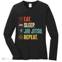Eat Sleep Jiujitsu Repeat Funny Jiujitsu Martial Art Combat Women's Long Sleeve Shirt thumb 0