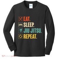 Eat Sleep Jiujitsu Repeat Funny Jiujitsu Martial Art Combat Kids Long Sleeve Shirt thumb 0