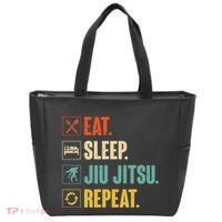 Eat Sleep Jiujitsu Repeat Funny Jiujitsu Martial Art Combat Tote Bag thumb 0