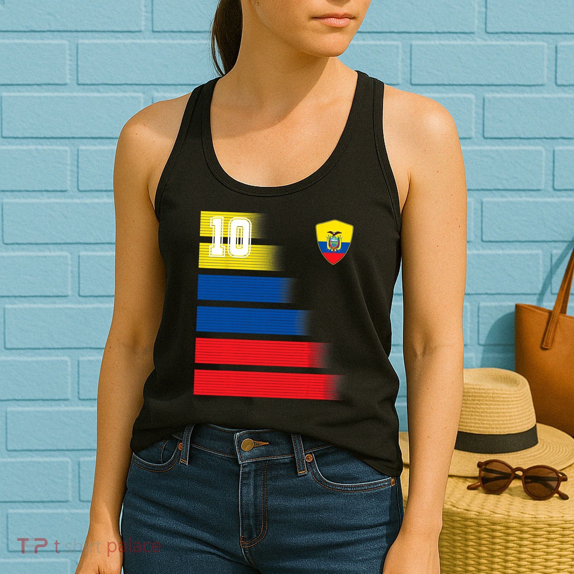 Ecuador Soccer Jersey Flag Retro 10 Ecuadorian Football Women's Tank Top