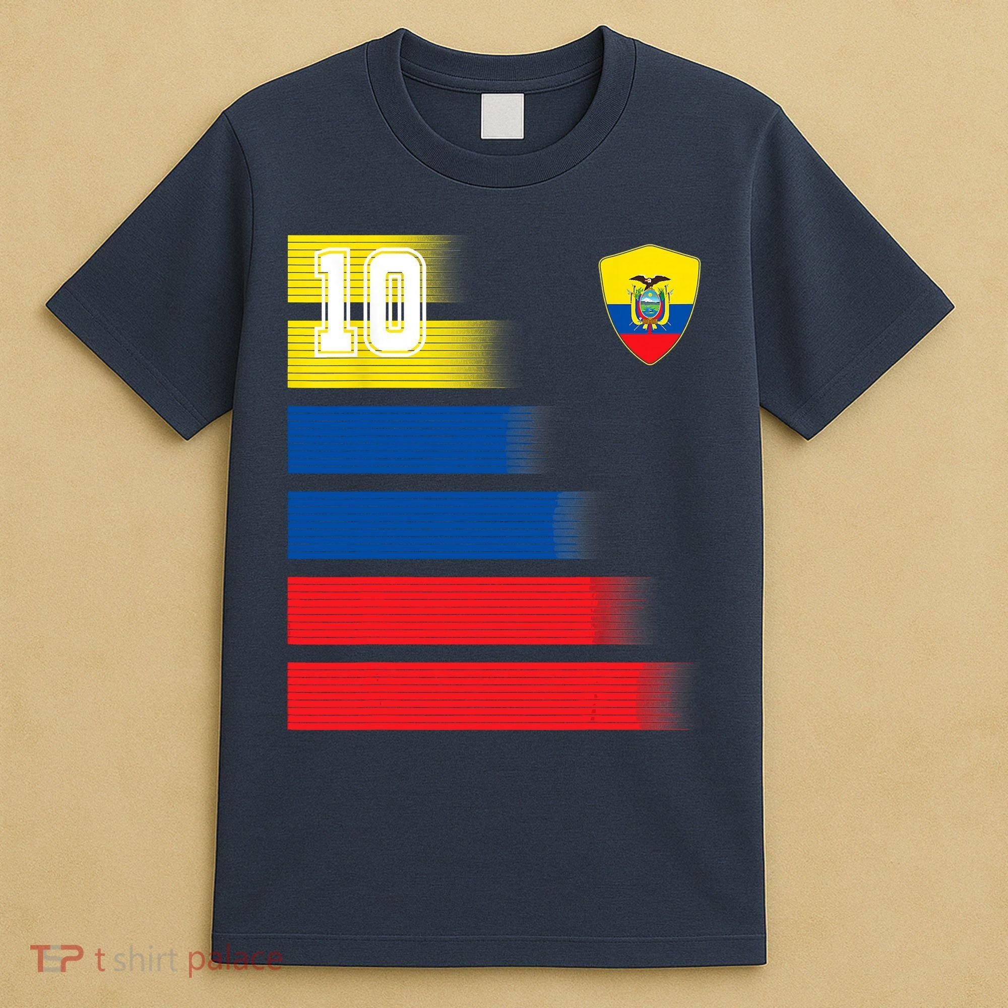 Ecuador Soccer Jersey Flag Retro 10 Ecuadorian Football T-Shirt
