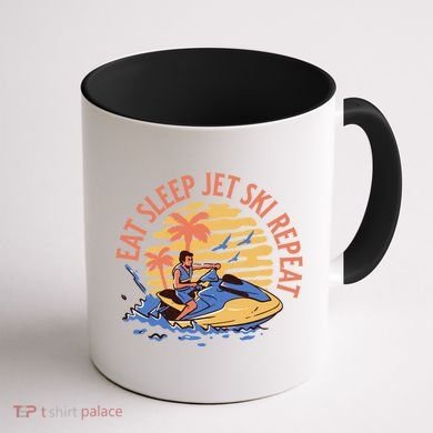 Eat Sleep Jet Ski Repeat Gift Coffee Mug back