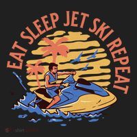 Eat Sleep Jet Ski Repeat Gift Hat thumb 2