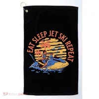 Eat Sleep Jet Ski Repeat Gift Golf Towel thumb 0
