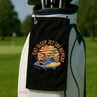 Eat Sleep Jet Ski Repeat Gift Golf Towel thumb 2