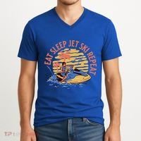 Eat Sleep Jet Ski Repeat Gift V-Neck T-Shirt thumb 2
