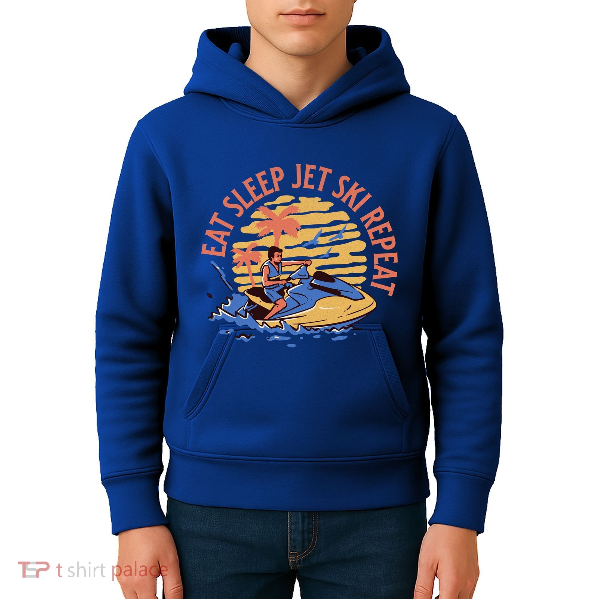 Eat Sleep Jet Ski Repeat Gift Kids Hoodie