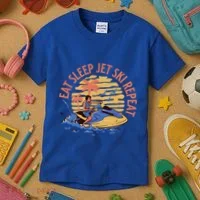 Eat Sleep Jet Ski Repeat Gift Kids T-Shirt thumb 3